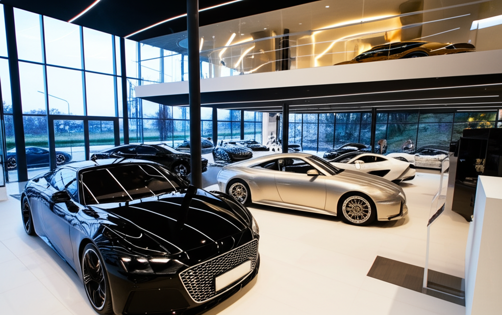 Luxury car showroom